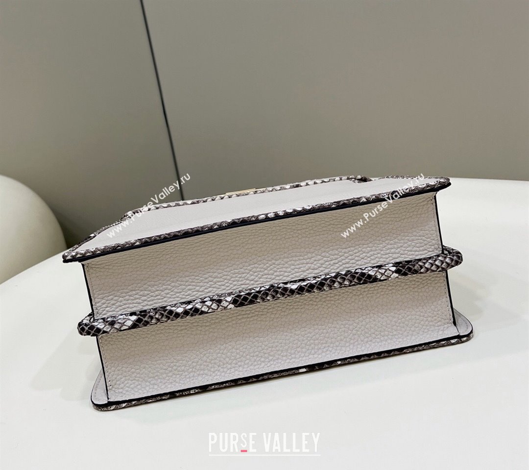 Fendi Peekaboo ISEEU Small Bag White Calfskin/Python Edge (chaoliu-23122709)