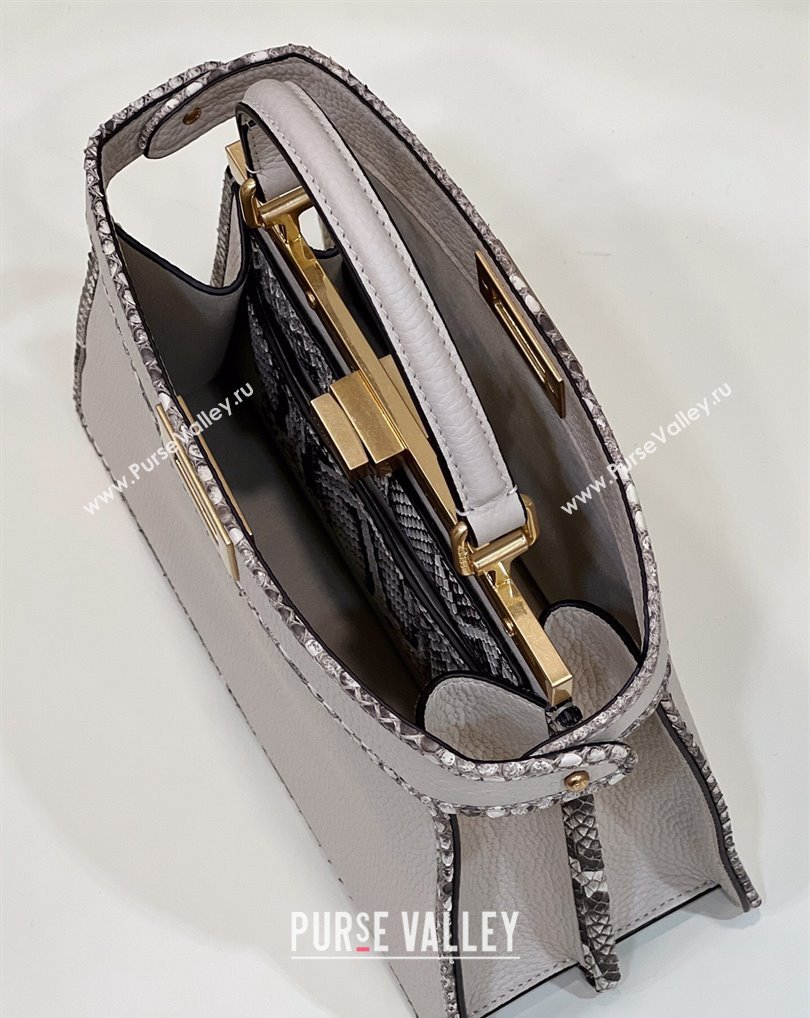 Fendi Peekaboo ISEEU Small Bag White Calfskin/Python Edge (chaoliu-23122709)