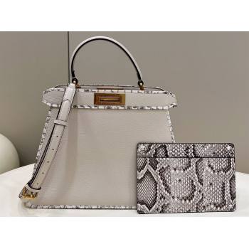 Fendi Peekaboo ISEEU Medium Bag White Calfskin/Python Edge (chaoliu-23122707)