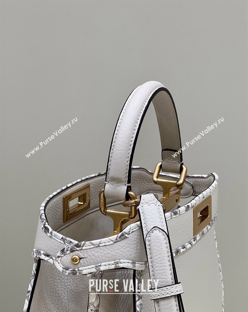 Fendi Peekaboo ISEEU Medium Bag White Calfskin/Python Edge (chaoliu-23122707)