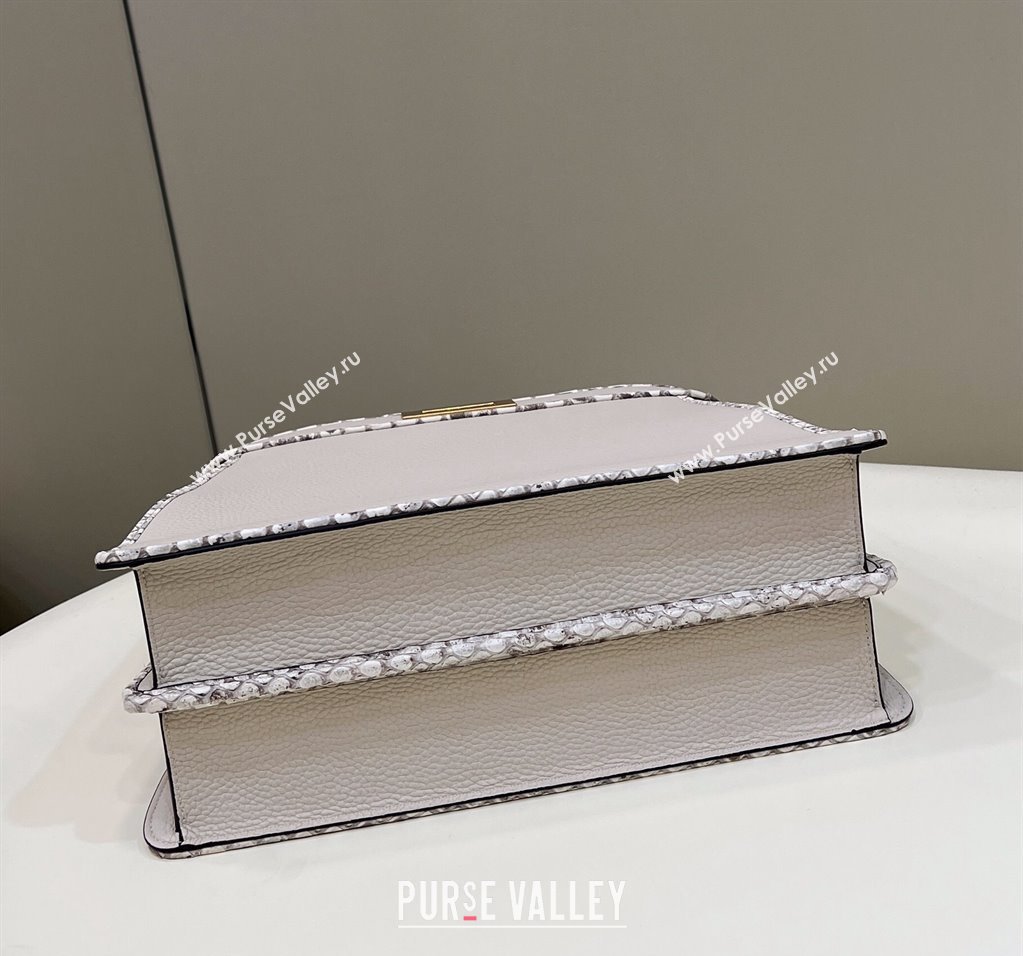 Fendi Peekaboo ISEEU Medium Bag White Calfskin/Python Edge (chaoliu-23122707)