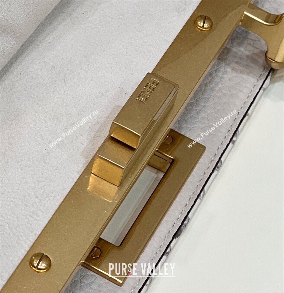 Fendi Peekaboo ISEEU Medium Bag White Calfskin/Python Edge (chaoliu-23122707)