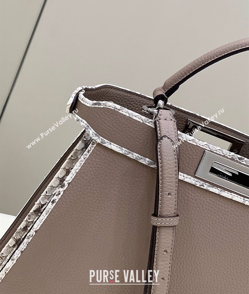 Fendi Peekaboo ISEEU Medium Bag Gray Calfskin/Python Edge (chaoliu-23122708)