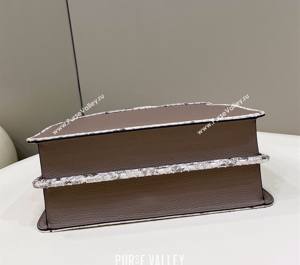 Fendi Peekaboo ISEEU Medium Bag Gray Calfskin/Python Edge (chaoliu-23122708)