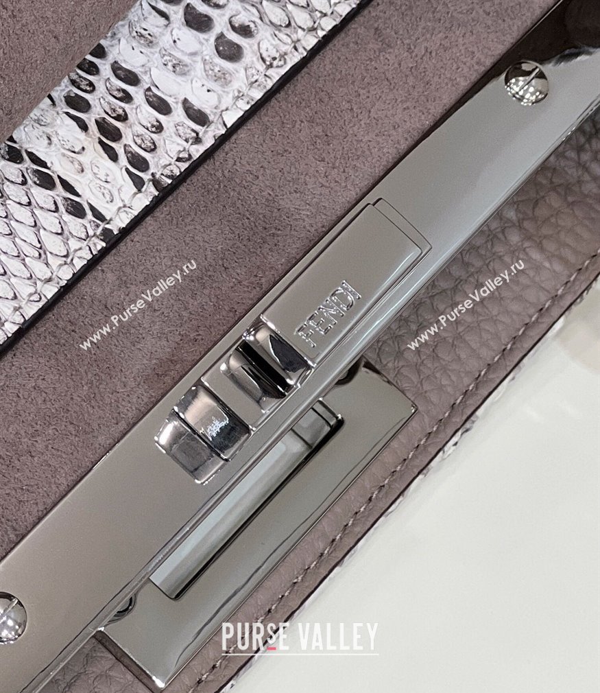 Fendi Peekaboo ISEEU Medium Bag Gray Calfskin/Python Edge (chaoliu-23122708)