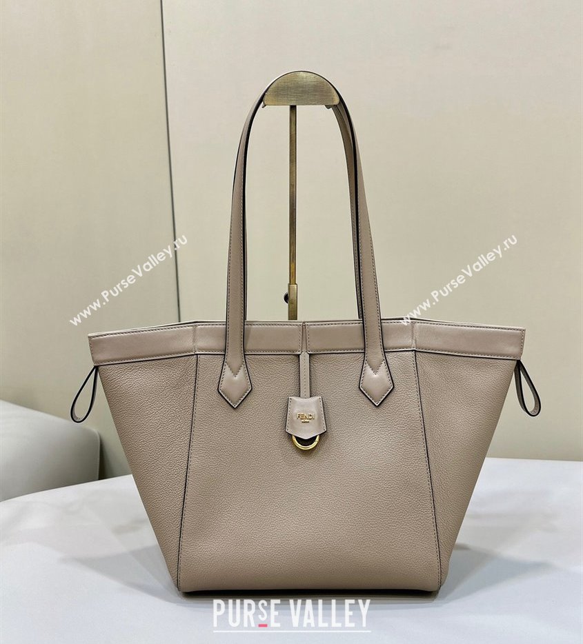 Fendi Origami Medium bag Dove gray leather that can be transformed 2024 (chaoliu-23122736)