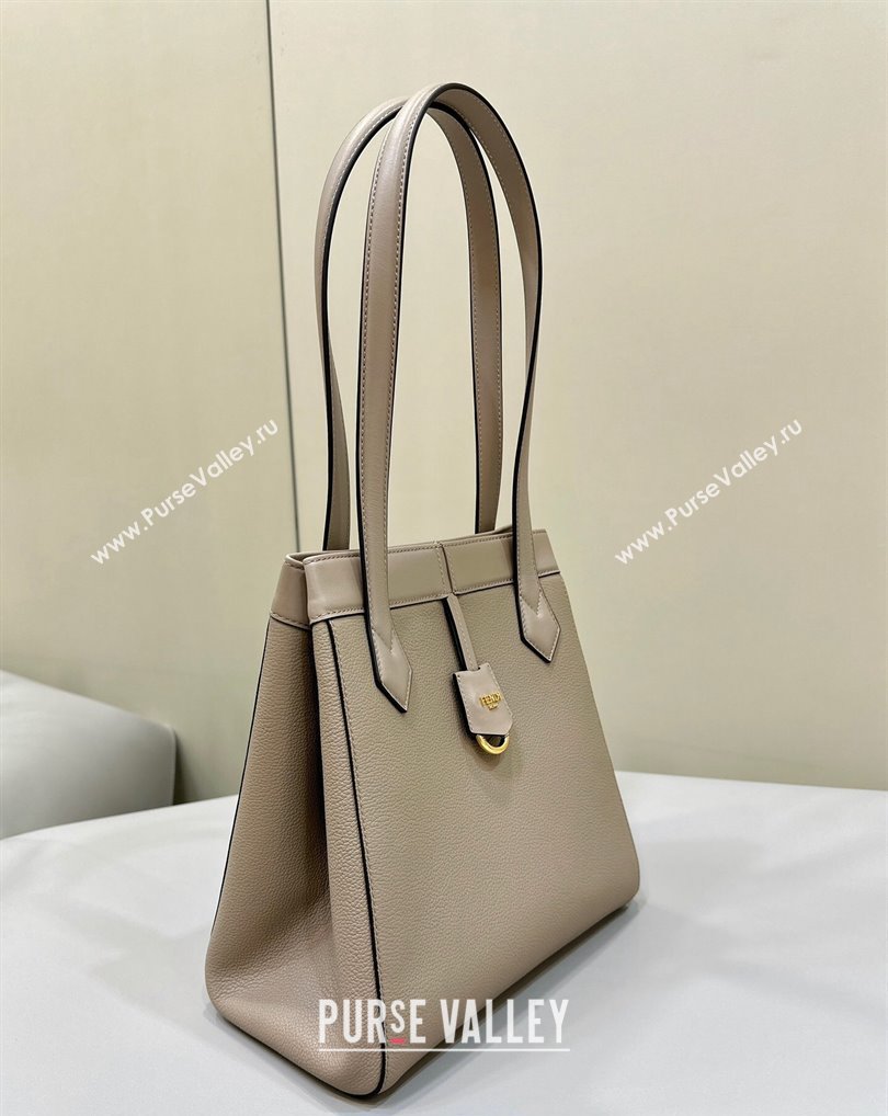Fendi Origami Medium bag Dove gray leather that can be transformed 2024 (chaoliu-23122736)