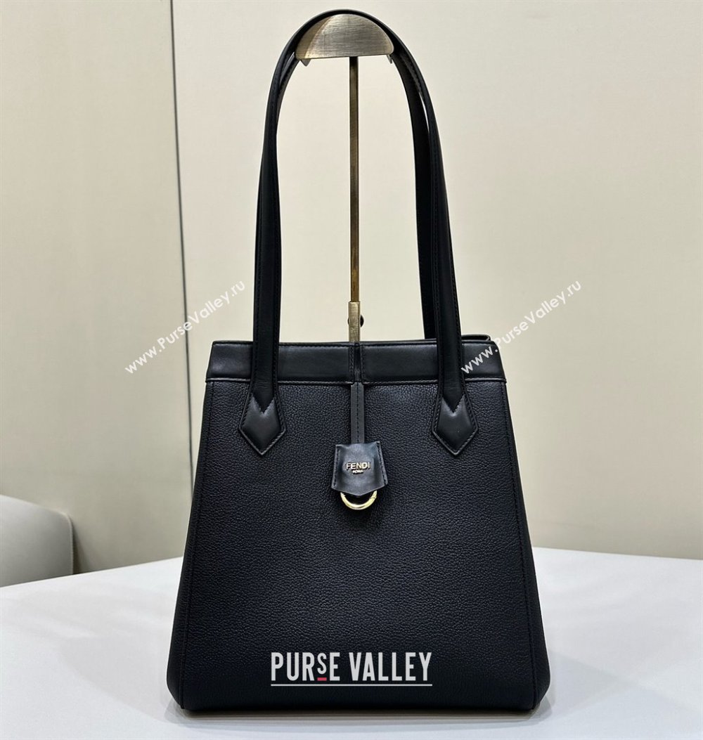 Fendi Origami Medium bag Black leather that can be transformed 2024 (chaoliu-23122735)
