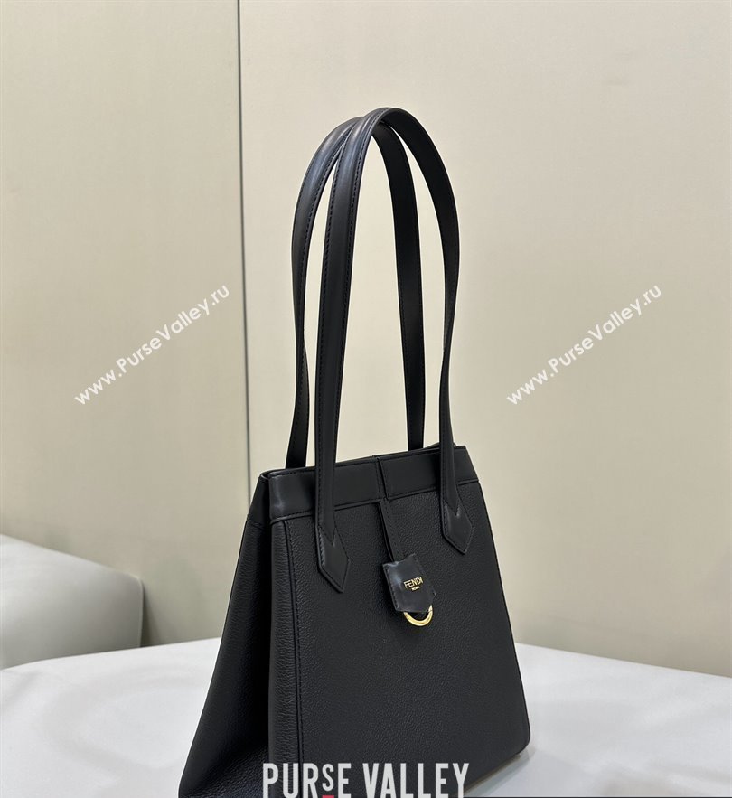 Fendi Origami Medium bag Black leather that can be transformed 2024 (chaoliu-23122735)