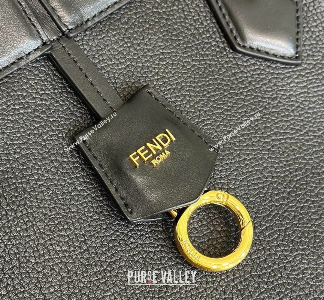 Fendi Origami Medium bag Black leather that can be transformed 2024 (chaoliu-23122735)