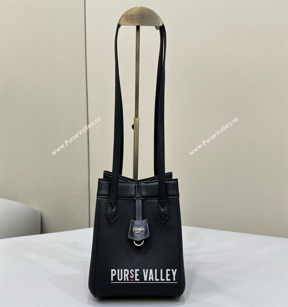 Fendi Origami Mini bag Black leather that can be transformed 2024 (chaoliu-23122737)