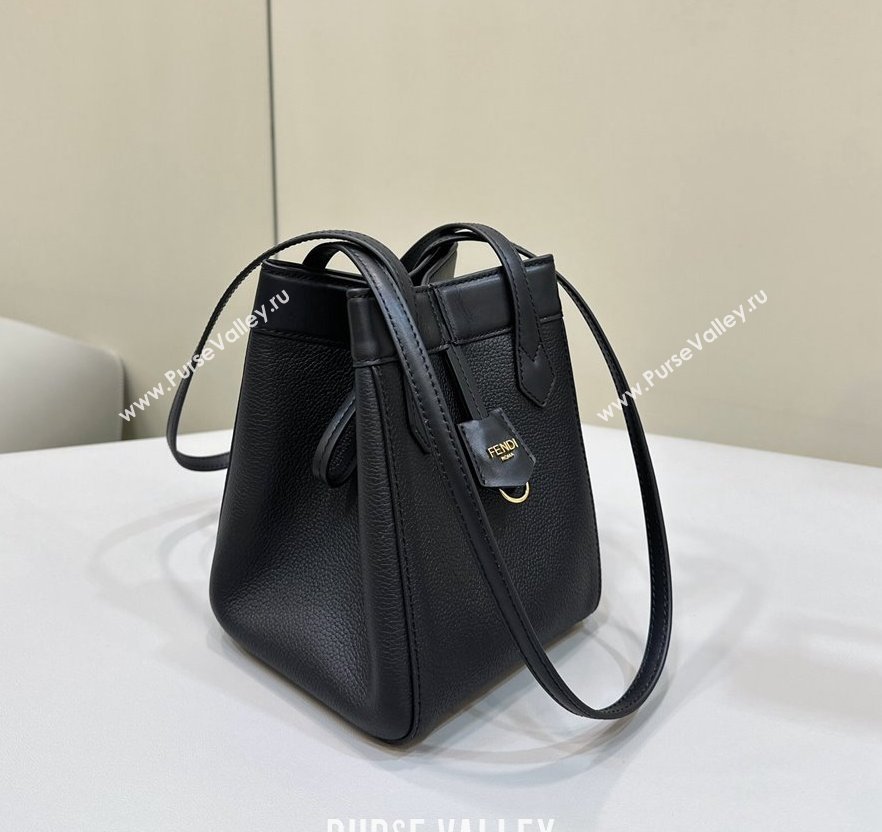 Fendi Origami Mini bag Black leather that can be transformed 2024 (chaoliu-23122737)