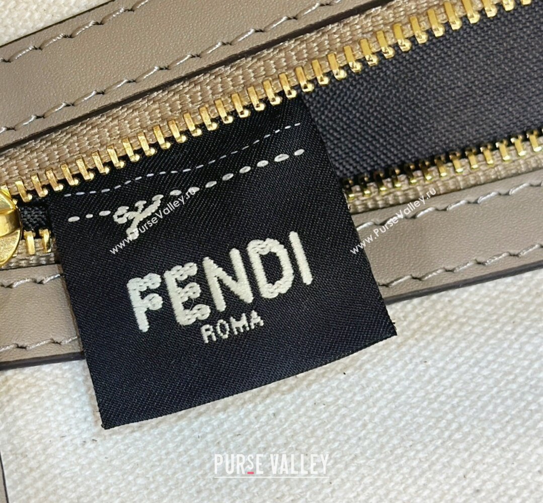 Fendi Medium Baguette bag in Multicolor Gray canvas with FF embroidery (chaoliu-23122615)