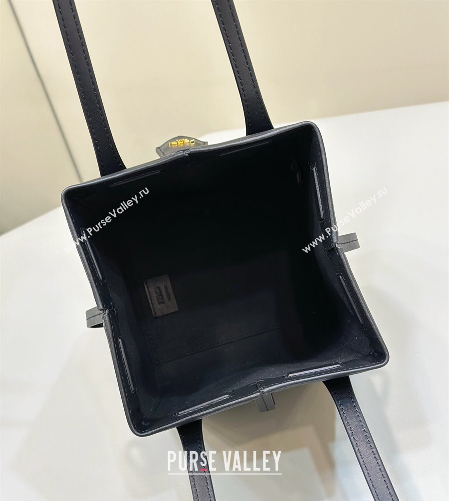 Fendi Origami Mini bag Black leather that can be transformed 2024 (chaoliu-23122737)