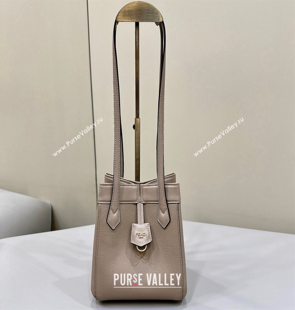 Fendi Origami Mini bag Dove gray leather that can be transformed 2024 (chaoliu-23122738)