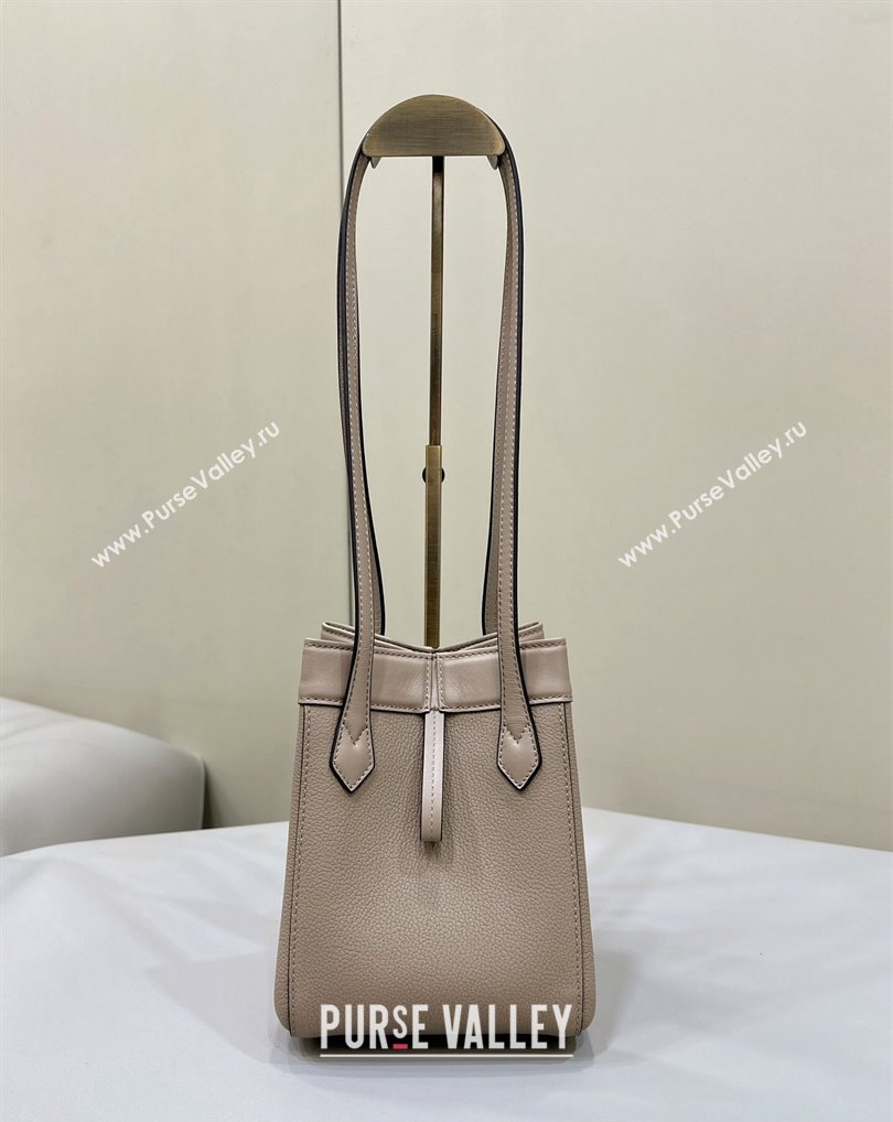 Fendi Origami Mini bag Dove gray leather that can be transformed 2024 (chaoliu-23122738)