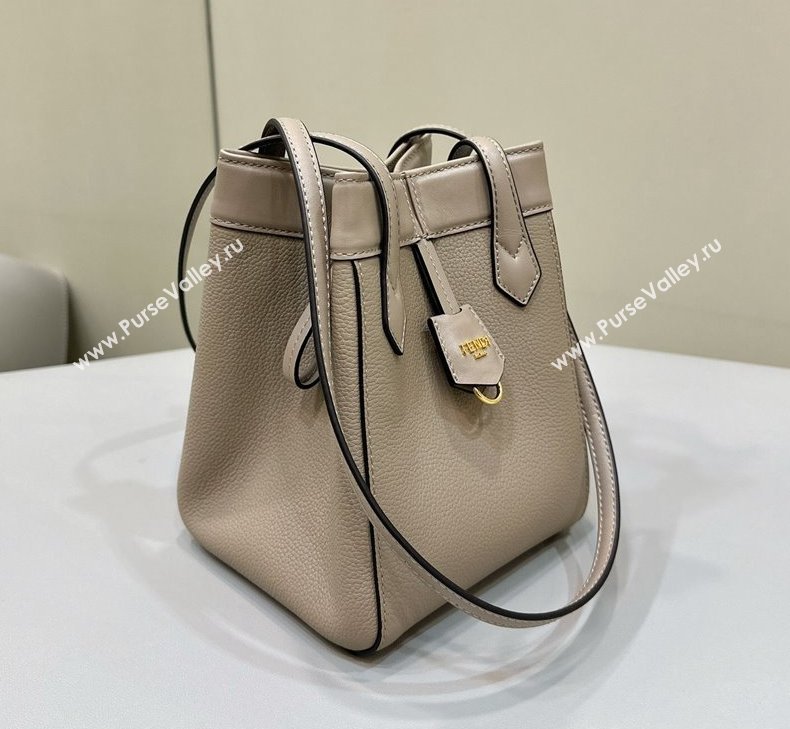 Fendi Origami Mini bag Dove gray leather that can be transformed 2024 (chaoliu-23122738)