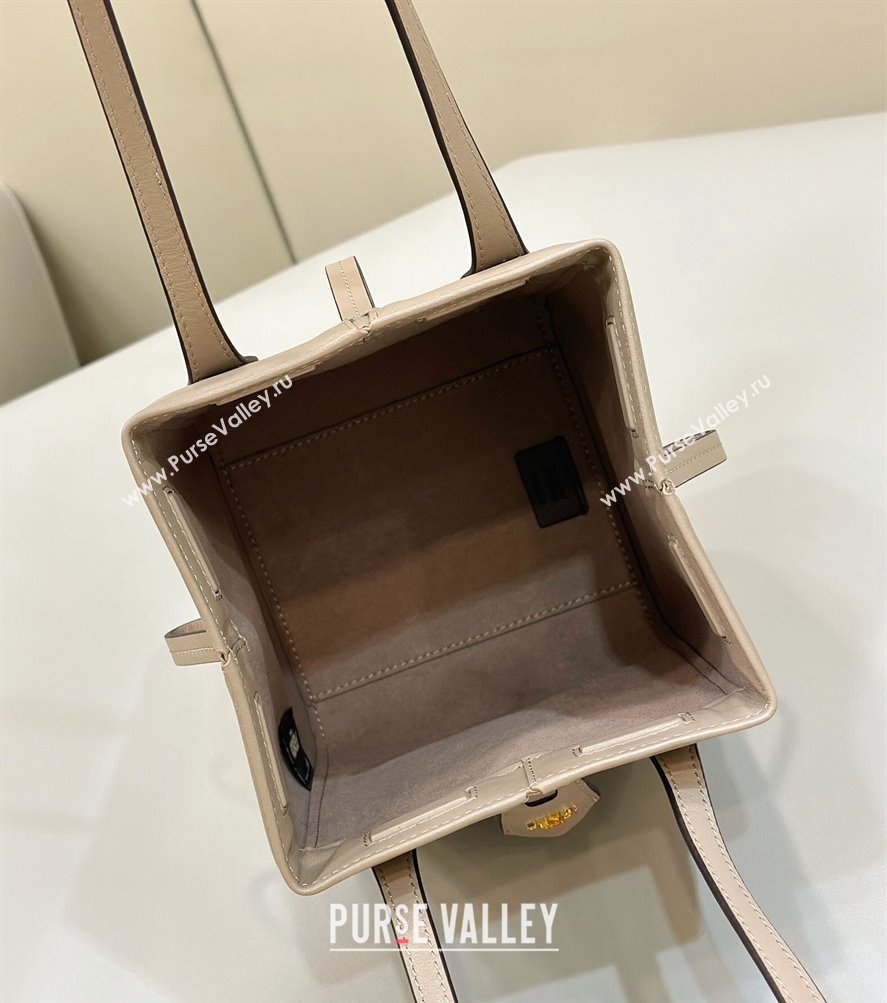 Fendi Origami Mini bag Dove gray leather that can be transformed 2024 (chaoliu-23122738)