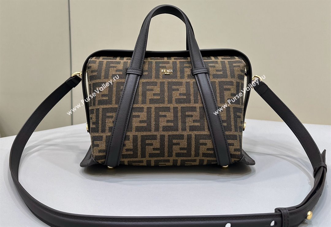 Fendi Boston 365 Bag in Brown FF jacquard fabric 2024 (chaoliu-23122749)