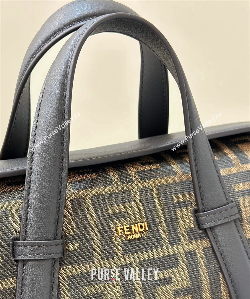 Fendi Boston 365 Bag in Brown FF jacquard fabric 2024 (chaoliu-23122749)