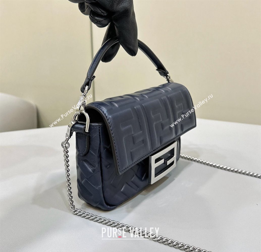 Fendi Nappa Leather Mini Baguette bag Midnight blue (chaoliu-23122632)