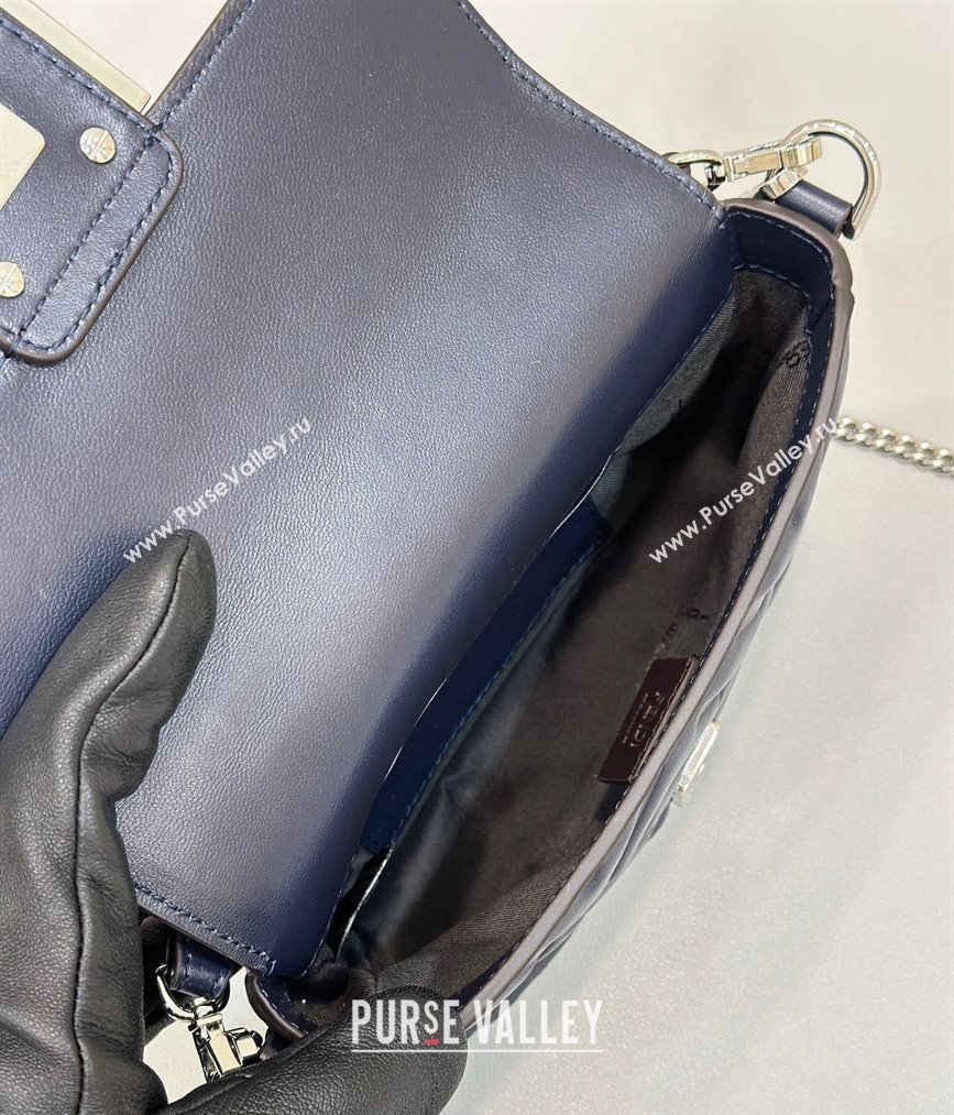 Fendi Nappa Leather Mini Baguette bag Midnight blue (chaoliu-23122632)