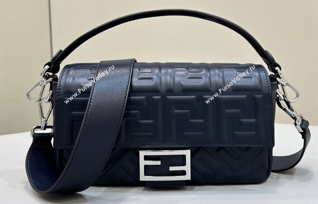 Fendi Nappa Leather Medium Baguette Bag Midnight blue (chaoliu-23122625)