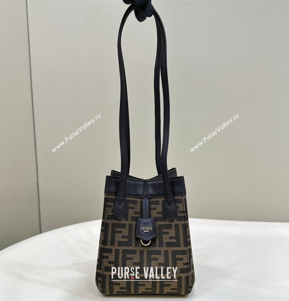Fendi Origami Mini bag Brown FF jacquard fabric that can be transformed 2024 (chaoliu-23122734)