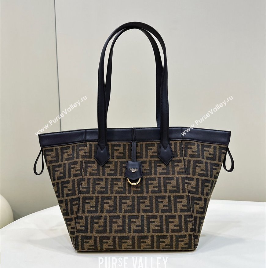 Fendi Origami Medium bag Brown FF jacquard fabric that can be transformed 2024 (chaoliu-23122733)