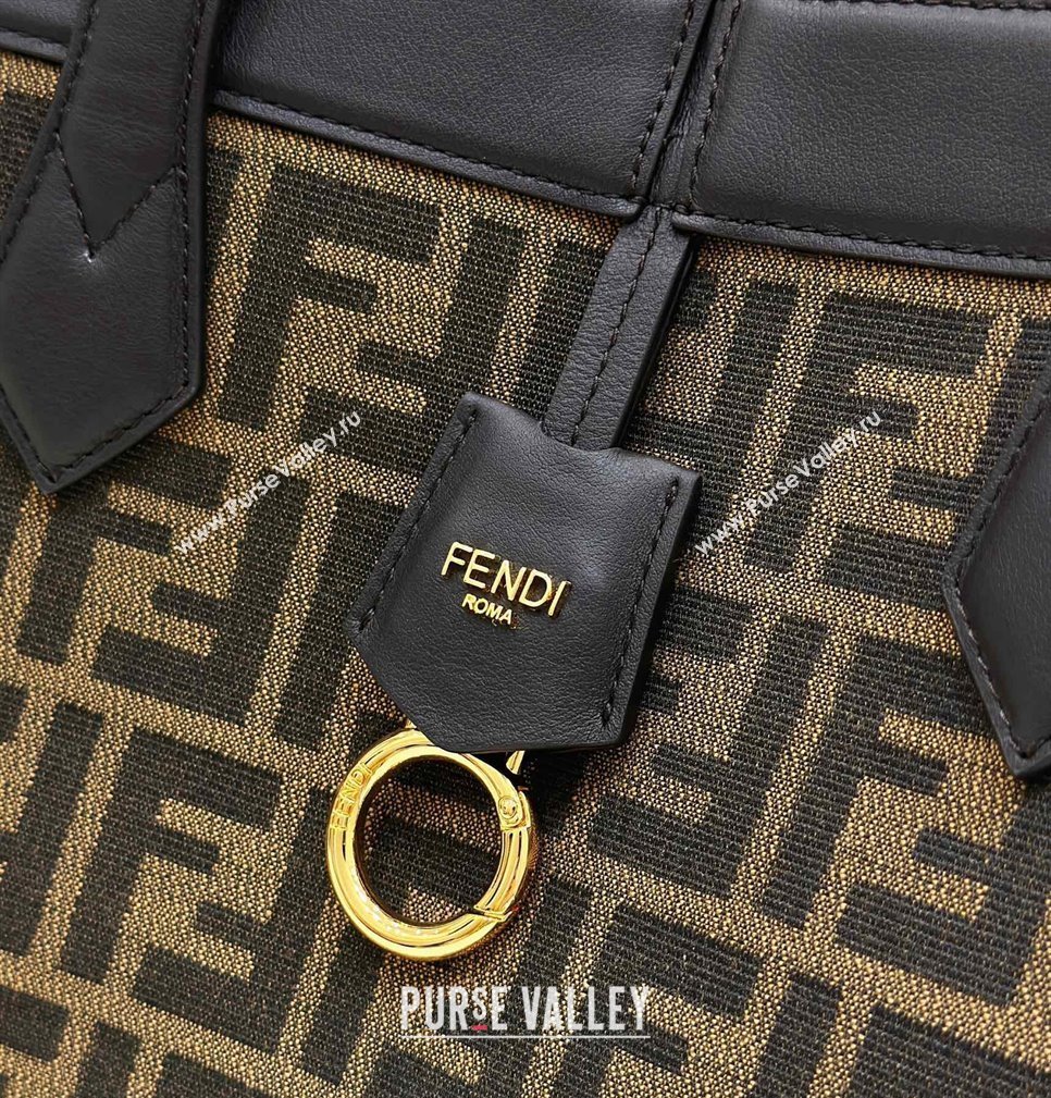 Fendi Origami Medium bag Brown FF jacquard fabric that can be transformed 2024 (chaoliu-23122733)