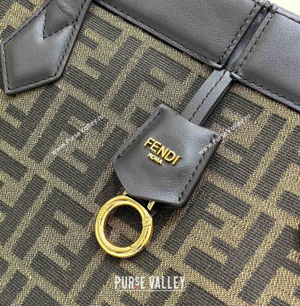 Fendi Origami Large bag Brown FF jacquard fabric that can be transformed 2024 (chaoliu-23122732)