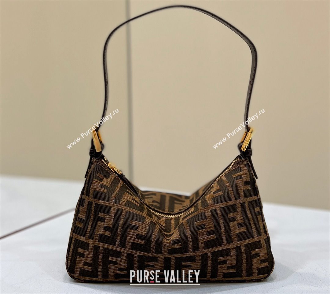 Fendi Vintage Hobo Bag in Brown jacquard FF fabric 8299 (chaoliu-23122724)