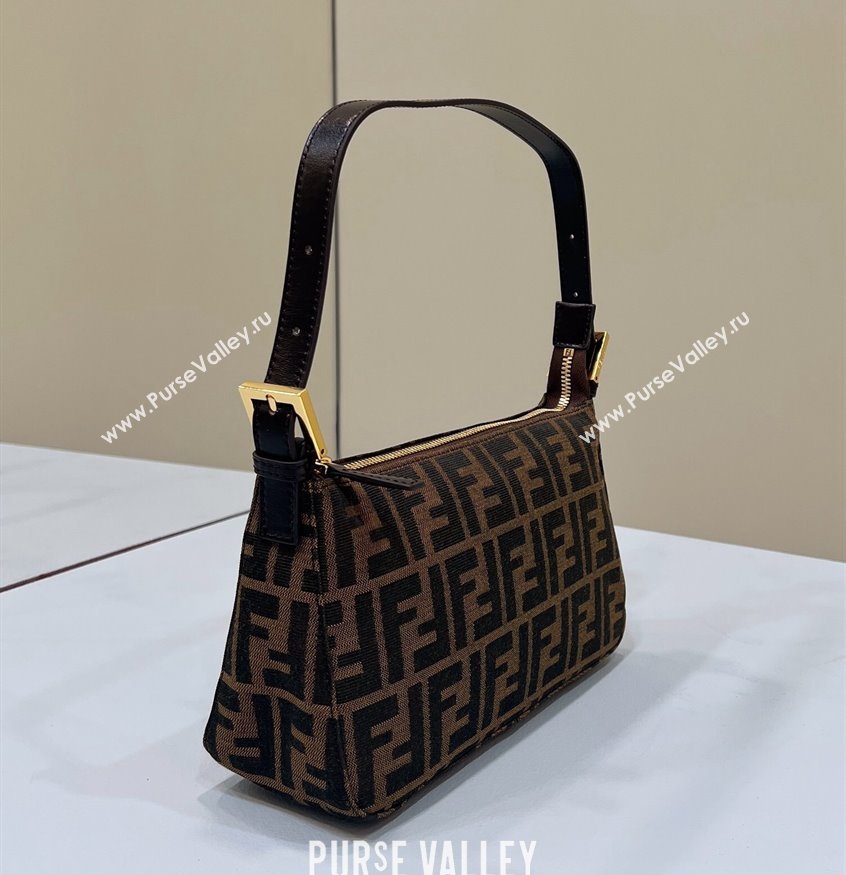 Fendi Vintage Hobo Bag in Brown jacquard FF fabric 8299 (chaoliu-23122724)