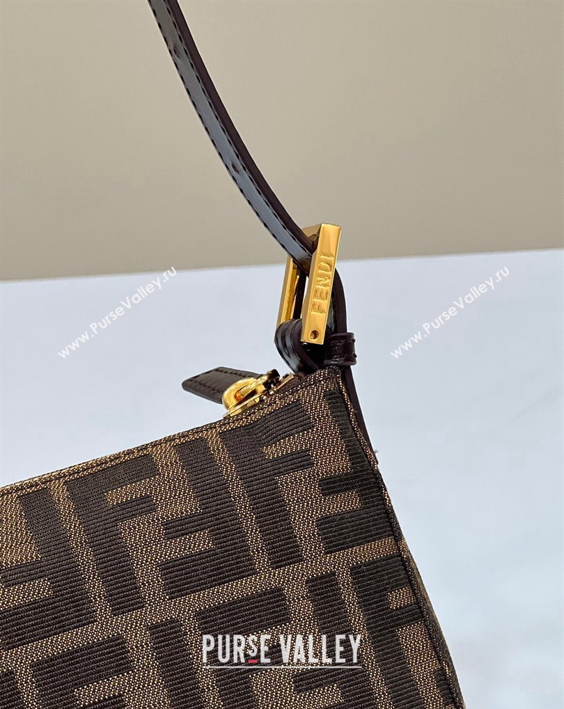 Fendi Vintage Hobo Bag in Brown jacquard FF fabric 8299 (chaoliu-23122724)