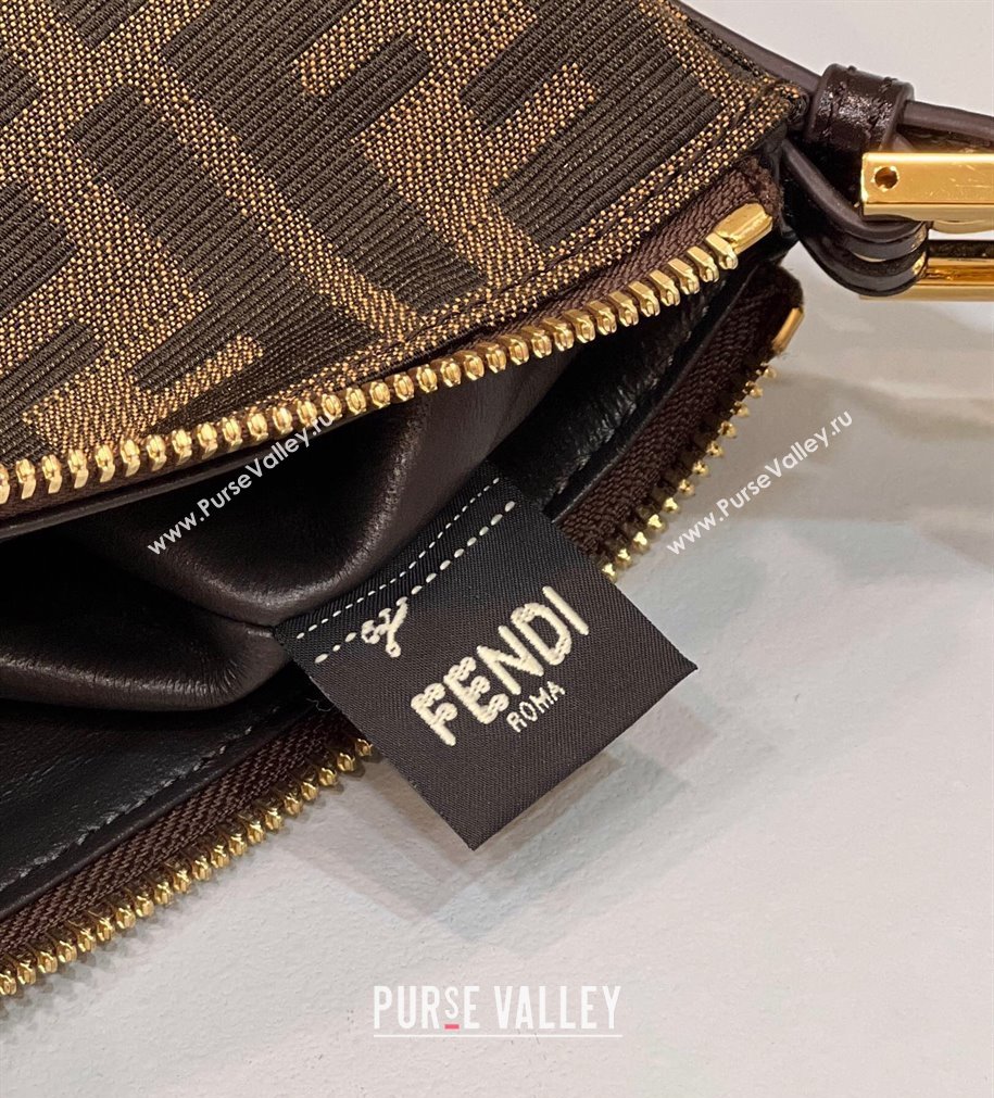 Fendi Vintage Hobo Bag in Brown jacquard FF fabric 8299 (chaoliu-23122724)