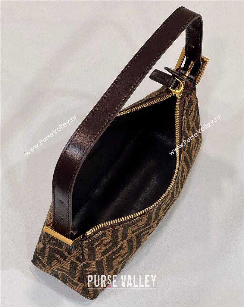 Fendi Vintage Hobo Bag in Brown jacquard FF fabric 8299 (chaoliu-23122724)