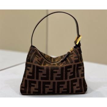 Fendi Vintage Hobo Bag in Brown jacquard FF fabric 8299s (chaoliu-23122725)