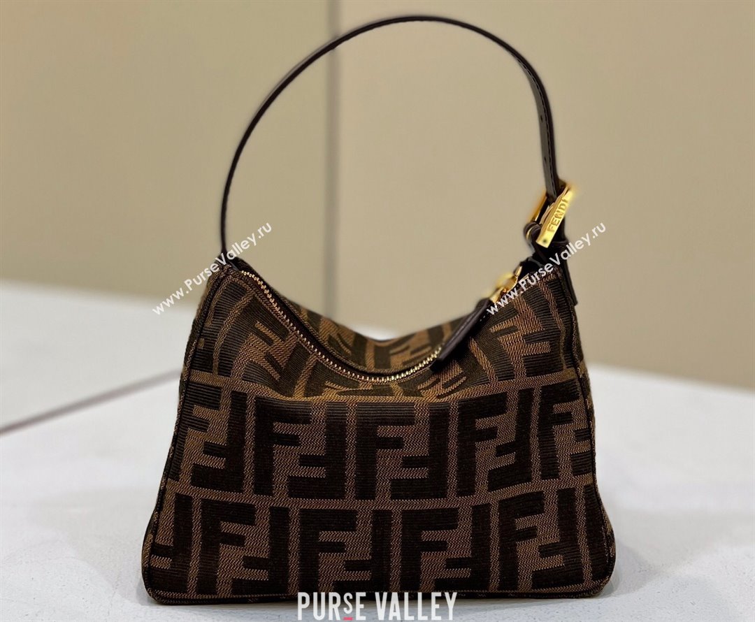 Fendi Vintage Hobo Bag in Brown jacquard FF fabric 8299s (chaoliu-23122725)