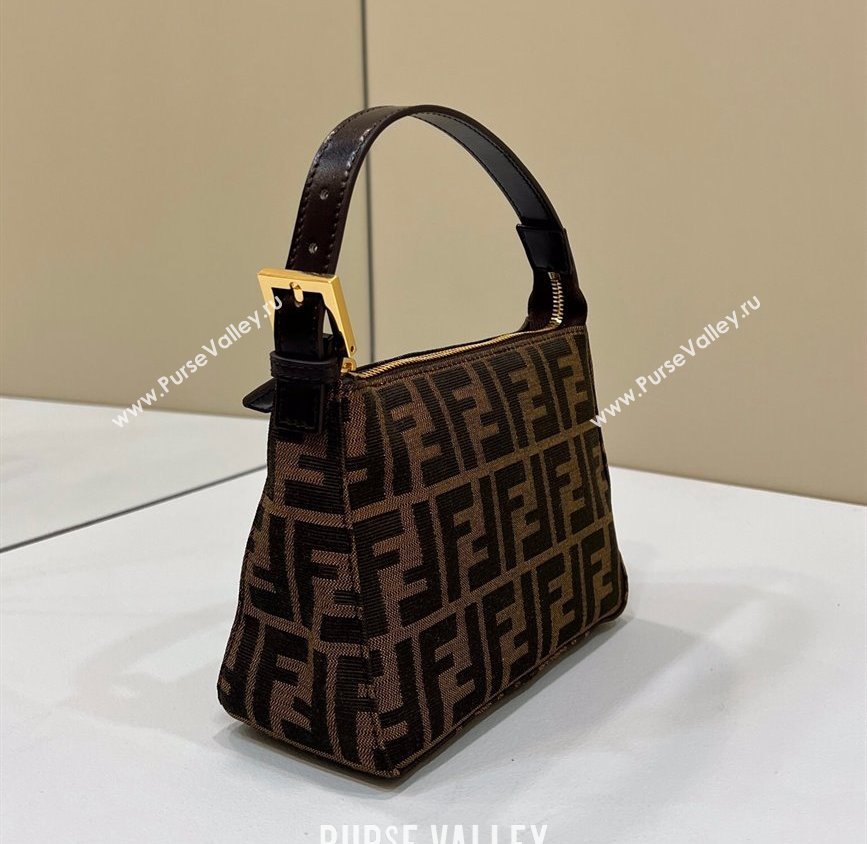 Fendi Vintage Hobo Bag in Brown jacquard FF fabric 8299s (chaoliu-23122725)