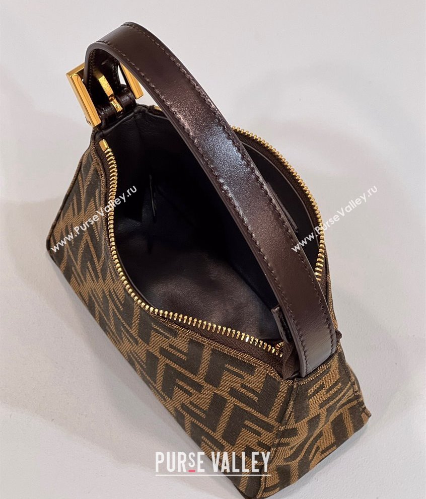Fendi Vintage Hobo Bag in Brown jacquard FF fabric 8299s (chaoliu-23122725)