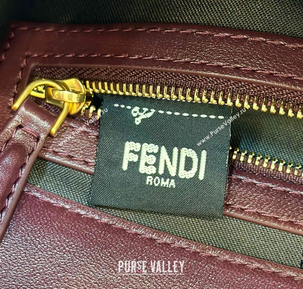 Fendi Nappa Leather Medium Baguette Bag Burgundy (chaoliu-23122624)