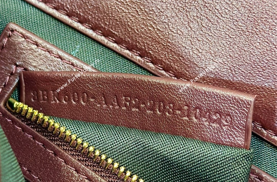 Fendi Nappa Leather Medium Baguette Bag Burgundy (chaoliu-23122624)