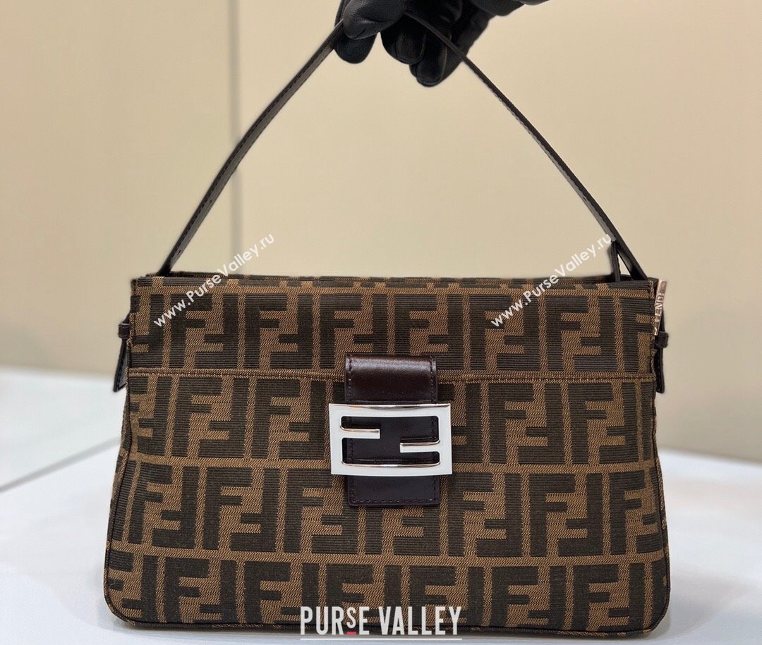 Fendi Vintage Hobo Bag in Brown jacquard FF fabric 8332 (chaoliu-23122722)