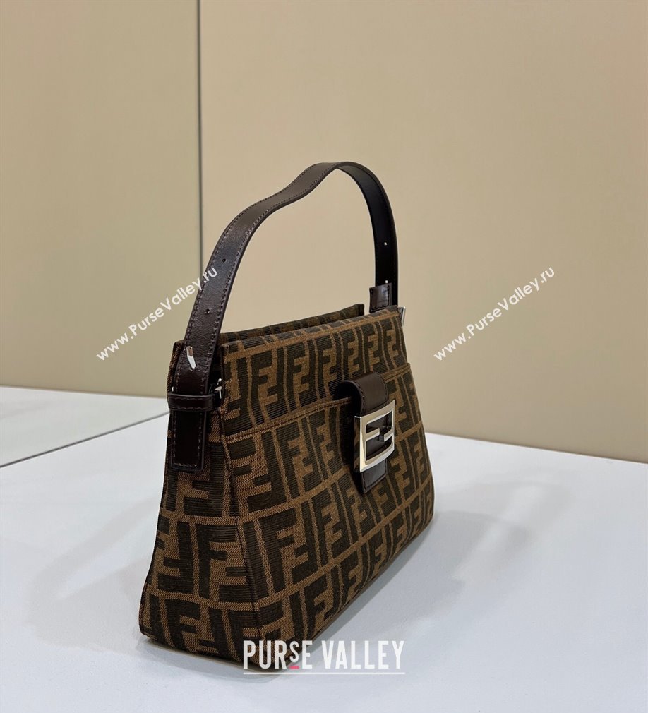 Fendi Vintage Hobo Bag in Brown jacquard FF fabric 8332 (chaoliu-23122722)