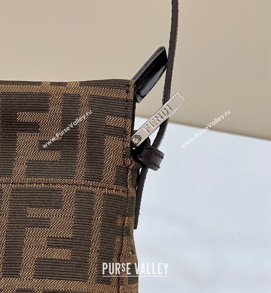 Fendi Vintage Hobo Bag in Brown jacquard FF fabric 8332 (chaoliu-23122722)