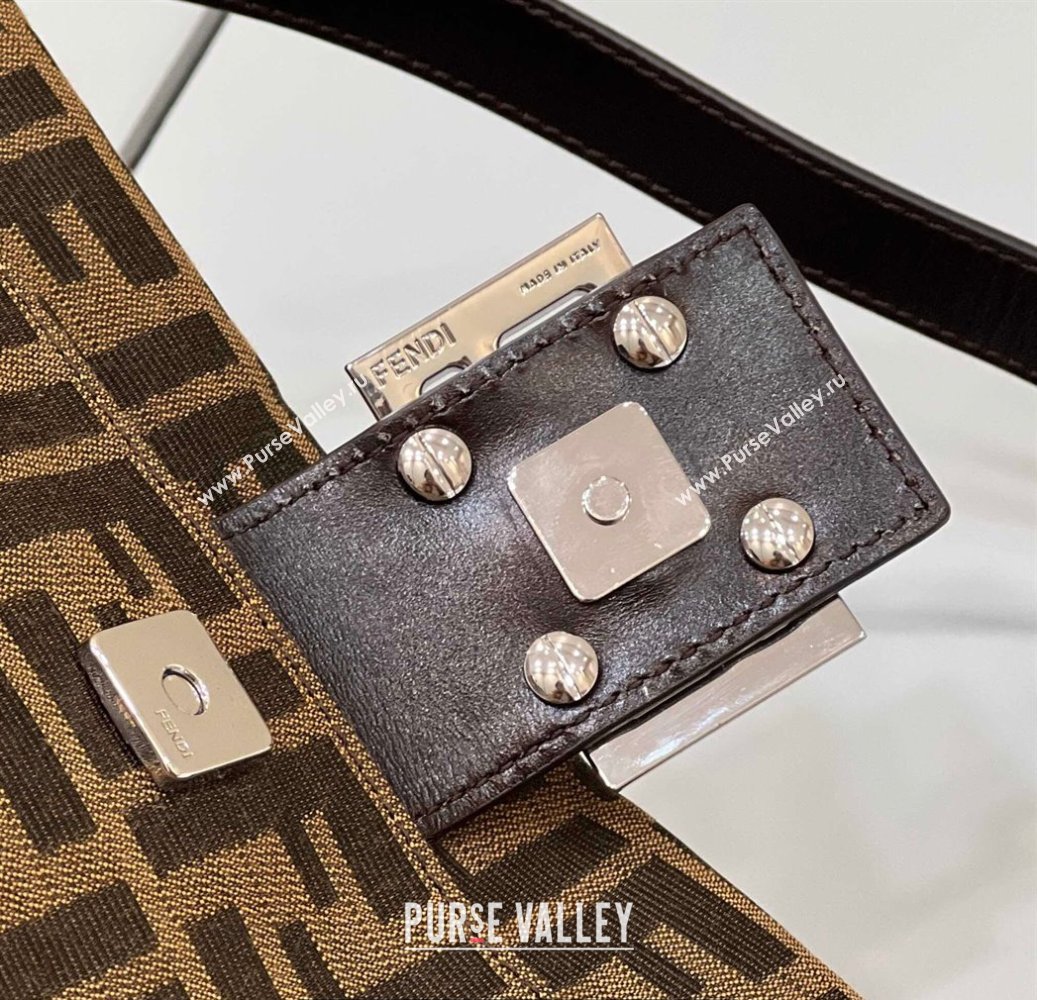 Fendi Vintage Hobo Bag in Brown jacquard FF fabric 8332 (chaoliu-23122722)