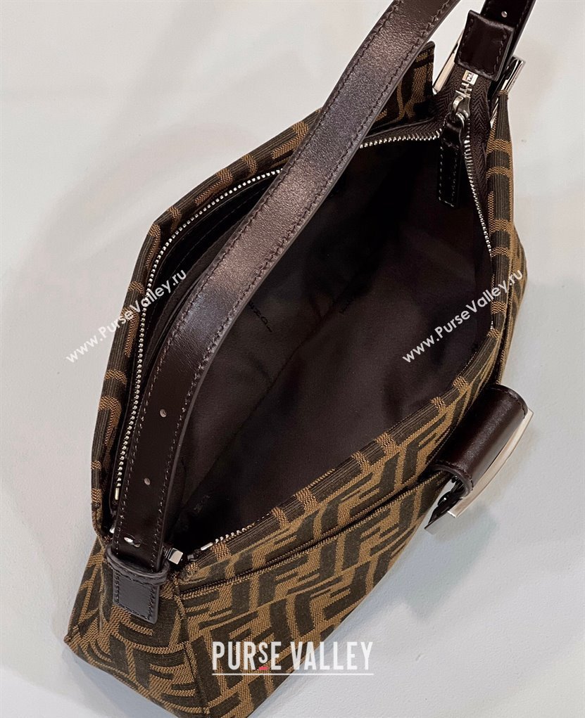 Fendi Vintage Hobo Bag in Brown jacquard FF fabric 8332 (chaoliu-23122722)