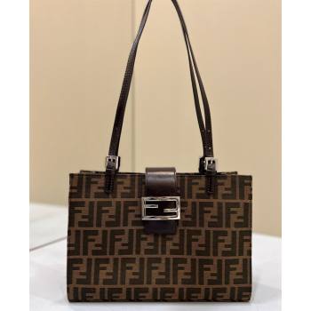 Fendi Vintage Mini Tote Bag in Brown jacquard FF fabric 8316s (chaoliu-23122720)