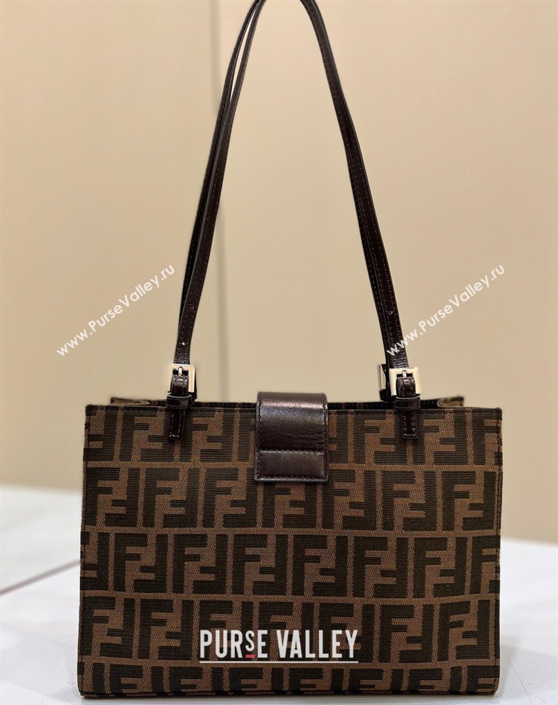 Fendi Vintage Mini Tote Bag in Brown jacquard FF fabric 8316s (chaoliu-23122720)