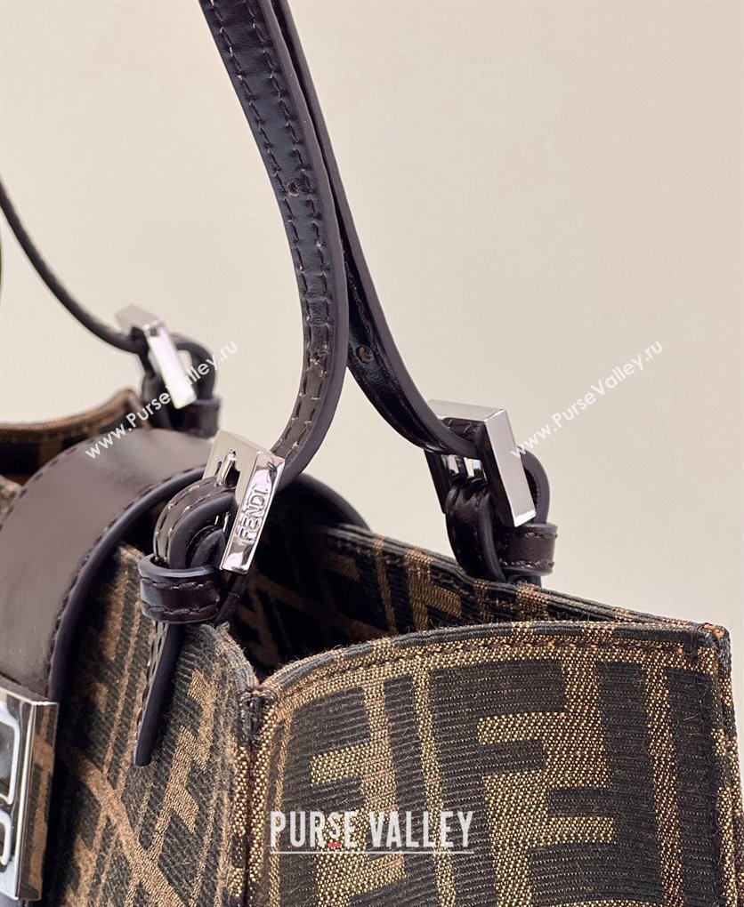 Fendi Vintage Mini Tote Bag in Brown jacquard FF fabric 8316s (chaoliu-23122720)